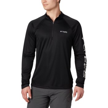 Columbia Pullover Heren, PFG Terminal Tackle 1/4 Zip Zwart Grijs, 84GJDFTEQ